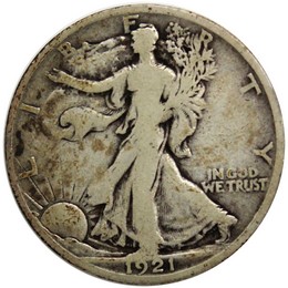 1921 S Walking Liberty Half Dollar G-VG Condition
