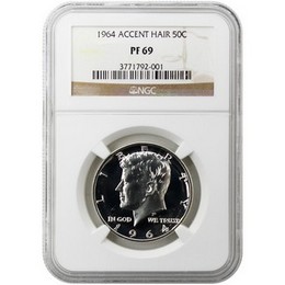 1964 Accented Hair Kennedy Half Dollar NGC PF69 Brown Label