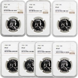 1957-1963 Proof Franklin Half Dollars NGC PF67