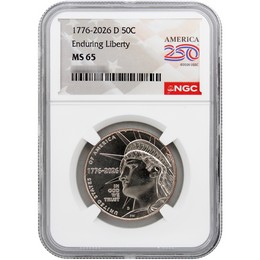 2026 D Semiquincentennial Half Dollar Enduring Liberty NGC MS65 America 250 Label