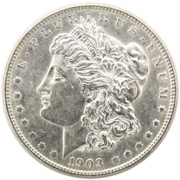 1903 P Morgan Dollar Almost Uncirculated to Better Condition