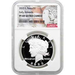 2025 S Proof Peace Dollar NGC PF69 UC ER Peace/Flag Label