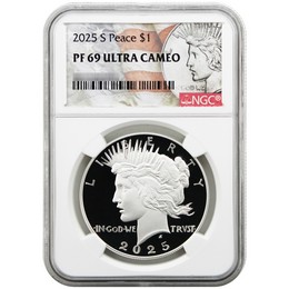 2025 S Proof Peace Dollar NGC PF69 UC Peace/Flag Label