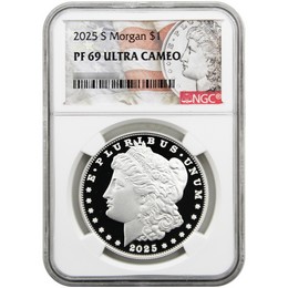 2025 S Proof Morgan Silver Dollar NGC PF69 UC Morgan/Flag Label 2025 S Proof Morgan Silver Dollar NGC PF69 UC Morgan/Flag Label