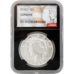Random Date Peace Dollar NGC Genuine Black Core Peace/Flag Label