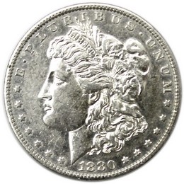 1880 O Morgan Dollar About Uncirculated Condition