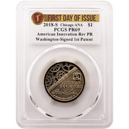 2018 S American Innovation Dollar PCGS Reverse PF69 First Day-Chicago ANA 2018 S American Innovation Dollar PCGS Reverse PF69 First Day-Chicago ANA