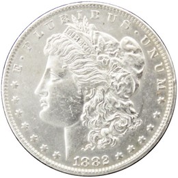 1882 O/S Morgan Silver Dollar Almost Uncirculated - Brilliant Uncirculated