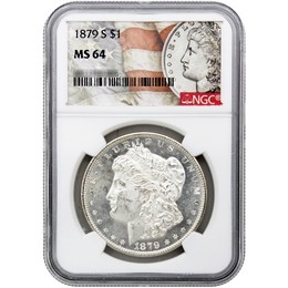 1879 S Morgan Dollar NGC MS64 Flag Label 1879 S Morgan Dollar NGC MS64 Flag Label