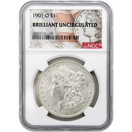 1901-O Morgan Silver Dollar NGC Brilliant Uncirculated Morgan / Flag Label 1901-O Morgan Silver Dollar NGC Brilliant Uncirculated Morgan / Flag Label