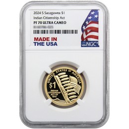 2024 S Native American Dollar NGC PF70 Ultra Cameo Made in the USA Holder 2024 S Native American Dollar NGC PF70 Ultra Cameo Made in the USA Holder