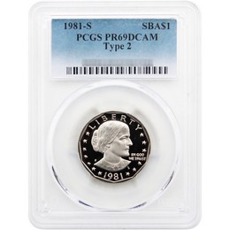 1981 S Proof Type 2 Susan B. Anthony Dollar PCGS PR69 DCAM