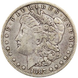 1887 O Morgan Silver Dollar in Good - Very Good Condition