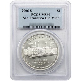 2006 S San Francisco Old Mint Centennial Commem Silver Dollar PCGS MS69