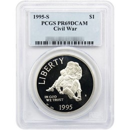 1995 S Proof Civil War Commem Dollar PCGS PR69 DCAM