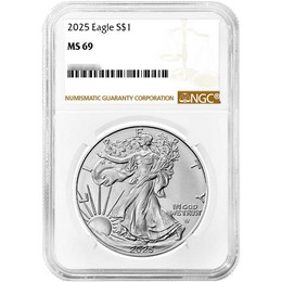 2025 Silver Eagle NGC MS69 Brown Label