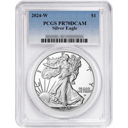 2024 W Proof Silver Eagle PCGS PR70 DCAM Blue Label 2024 W Proof Silver Eagle PCGS PR70 DCAM Blue Label