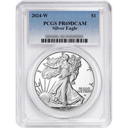 2024 W Proof Silver Eagle PCGS PR69 DCAM Blue Label 2024 W Proof Silver Eagle PCGS PR69 DCAM Blue Label