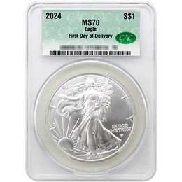 2024 Silver Eagle CAC MS70 First Day of Delivery 2024 Silver Eagle CAC MS70 First Day of Delivery