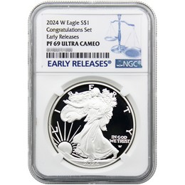 2024W Congratulations Set Proof Silver Eagle NGC PF69 Ultra Cameo Early Releases Blue Label 2024W Congratulations Set Proof Silver Eagle NGC PF69 Ultra Cameo Early Releases Blue Label