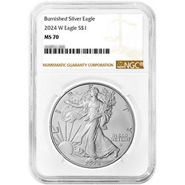2024 W Burnished Silver Eagle NGC MS70 Brown Label 2024 W Burnished Silver Eagle NGC MS70 Brown Label