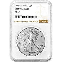 2024 W Burnished Silver Eagle NGC MS69 Brown Label 2024 W Burnished Silver Eagle NGC MS69 Brown Label