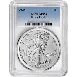 2025 Silver Eagle PCGS MS70 Blue Label