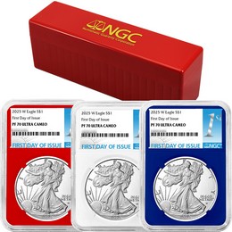 2025 W Proof Silver Eagle NGC PF70 UC FDI Red, White & Blue Core Set 1st Label 2025 W Proof Silver Eagle NGC PF70 UC FDI Red, White & Blue Core Set 1st Label