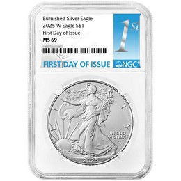 2025 W Burnished Silver Eagle NGC MS69 FDI 1st Label