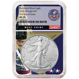 2025 W Burnished Silver Eagle NGC MS70 FDI West Point Core
