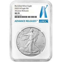 2025 W Burnished Silver Eagle NGC MS70 AR