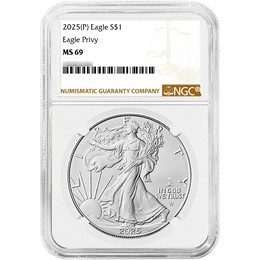 2025 (P) Silver Eagle First Eagle Privy Release NGC MS69 Brown Label 2025 (P) Silver Eagle First Eagle Privy Release NGC MS69 Brown Label
