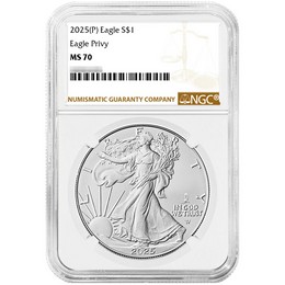 2025 (P) Silver Eagle First Eagle Privy Release NGC MS70 Brown Label 2025 (P) Silver Eagle First Eagle Privy Release NGC MS70 Brown Label