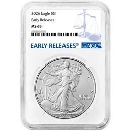 2026 Silver Eagle NGC MS69 ER Blue Label