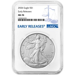 2026 Silver Eagle NGC MS70 ER Blue Label