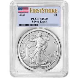 2026 Silver Eagle PCGS MS70 FS Flag Label
