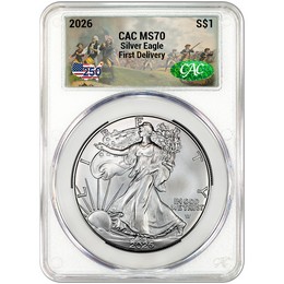 2026 Silver Eagle CAC MS70 First Delivery 250th Label