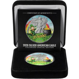 2026 Silver Eagle Colorized St. Patrick's Day Edition