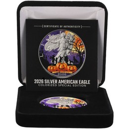 2026 Silver Eagle Colorized Happy Halloween Edition