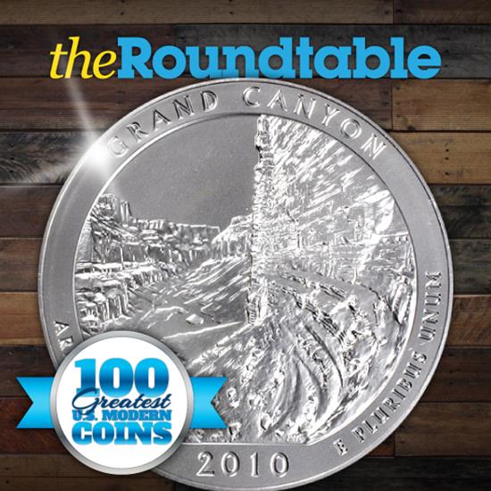 100 Greatest U.S. Modern Coins Series: 2010-P Grand Canyon 5oz Silver Quarter, Light Finish