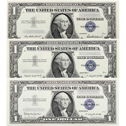 1957 $1 Silver Certificate Trio