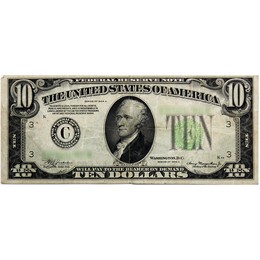 1934 $10 Federal Reserve Note VG/F Condition