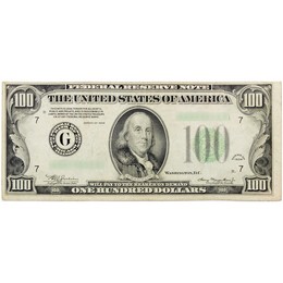 1934 $100 Federal Reserve Note Fine - Very Fine Condition