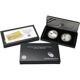 2018 WWI Centennial Navy Silver Coin &amp; Medal Set OGP