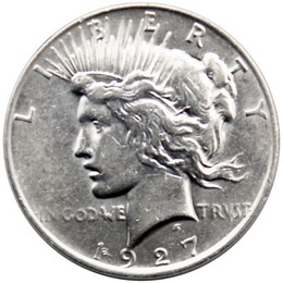 1927 D Peace Dollar Almost Uncirculated - Brilliant Uncirculated Condition