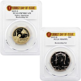 2019 Rocketship Set PCGS 70/69 PL First Day Issue Label 2019 Rocketship Set PCGS 70/69 PL First Day Issue Label