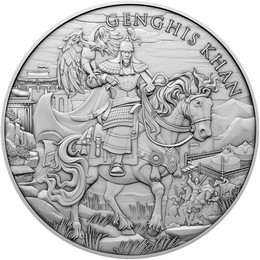 Genghis Khan Legendary Warriors Series 1oz .999 Silver Medallion Genghis Khan Legendary Warriors Series 1oz .999 Silver Medallion