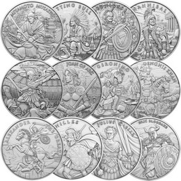 Legendary Warrior Series 1oz .999 Silver Medallion 12pc