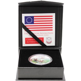 2025 $1 Proof 250th American Revolution Series 1oz Colorized Silver The Battle of Lexington & Concord Coin