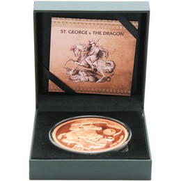 2025 5 Cedis Ghana 5oz Copper High Relief St. George & the Dragon Prooflike Coin OGP
